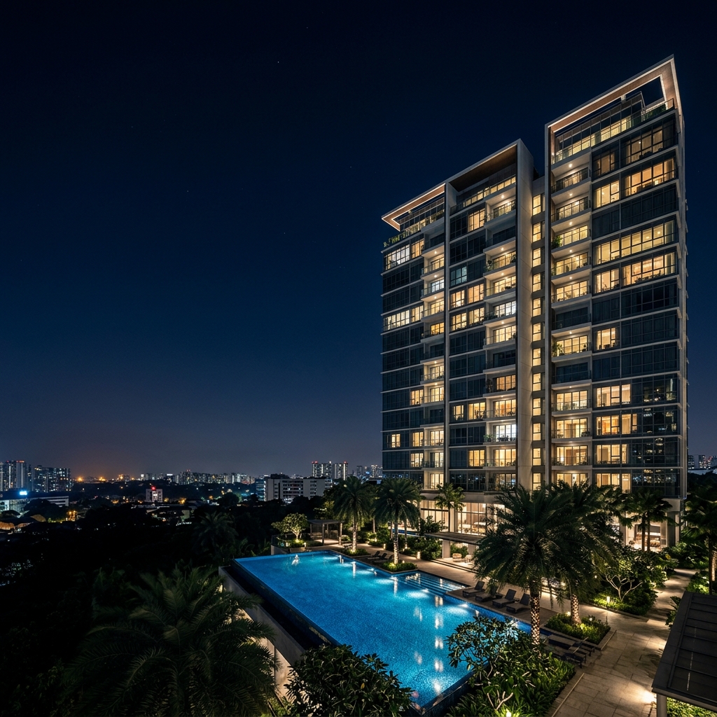 Luxury Property Development at Night